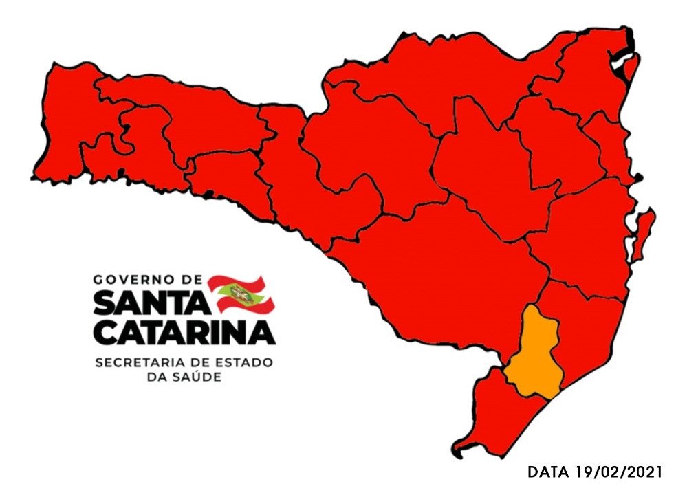 Covid-19: 15 das 16 regiões de SC estão em risco gravíssimo na matriz de risco