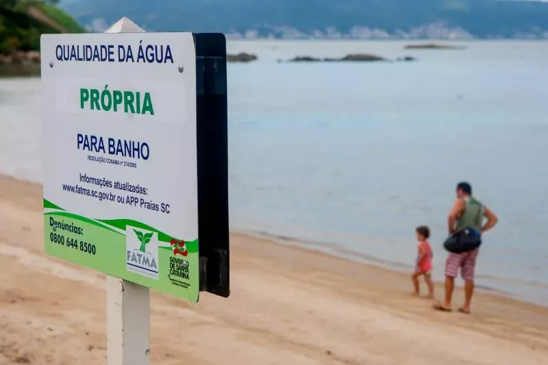 Mais de 70% das praias de Santa Catarina estão próprias para banho