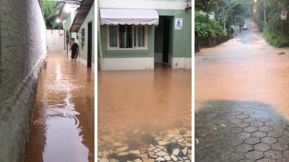Vídeo: Moradores sofrem com alagamento em rua de Blumenau; água chegou a invadir casas
