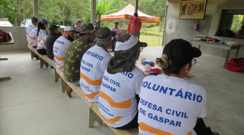 Defesa Civil de Gaspar abre inscrições para curso de preparação para voluntários