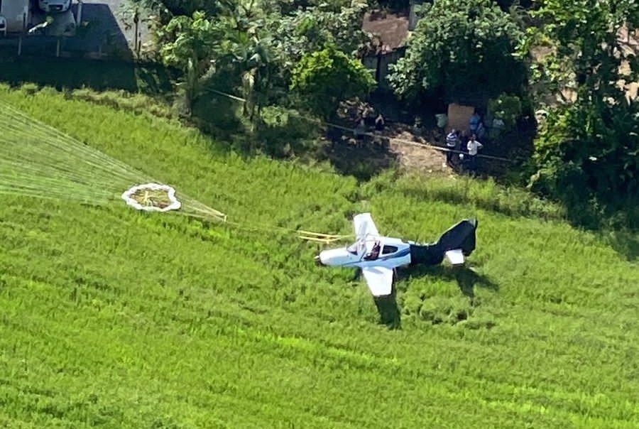 Imagens aéreas mostram local onde avião de Blumenau caiu em Massaranduba