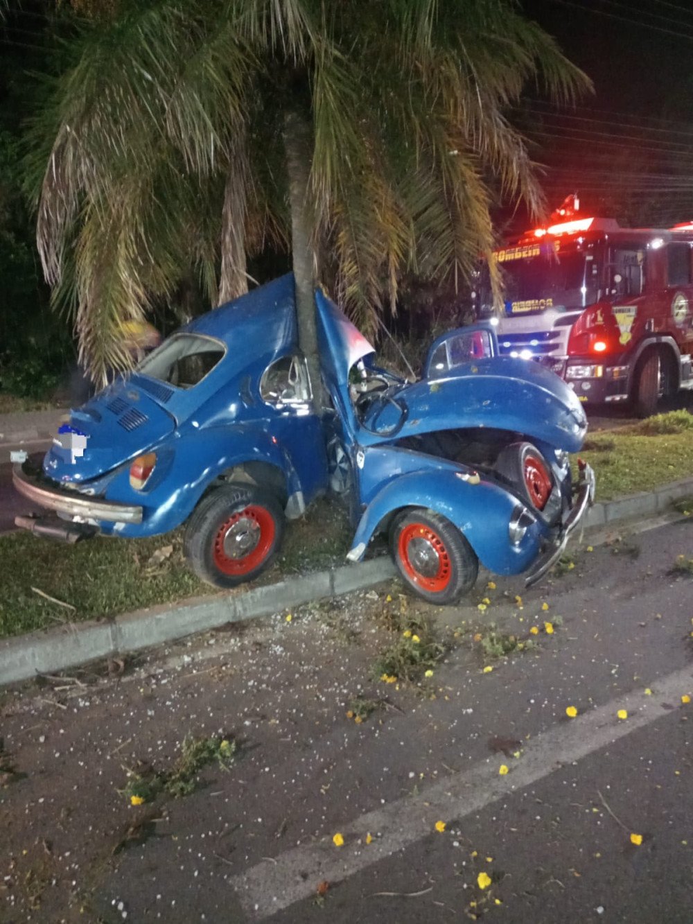 Homem fica gravemente feridos após bater carro contra árvore em Indaial