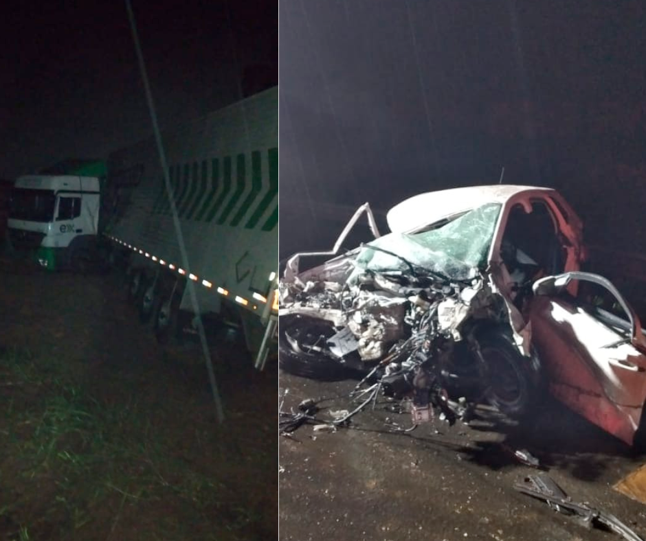 Acidente entre carro e carreta deixa motorista gravemente ferido na BR-470, no Alto Vale