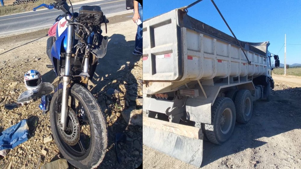 Acidente entre moto e caminhão deixa uma pessoa ferida em Gaspar