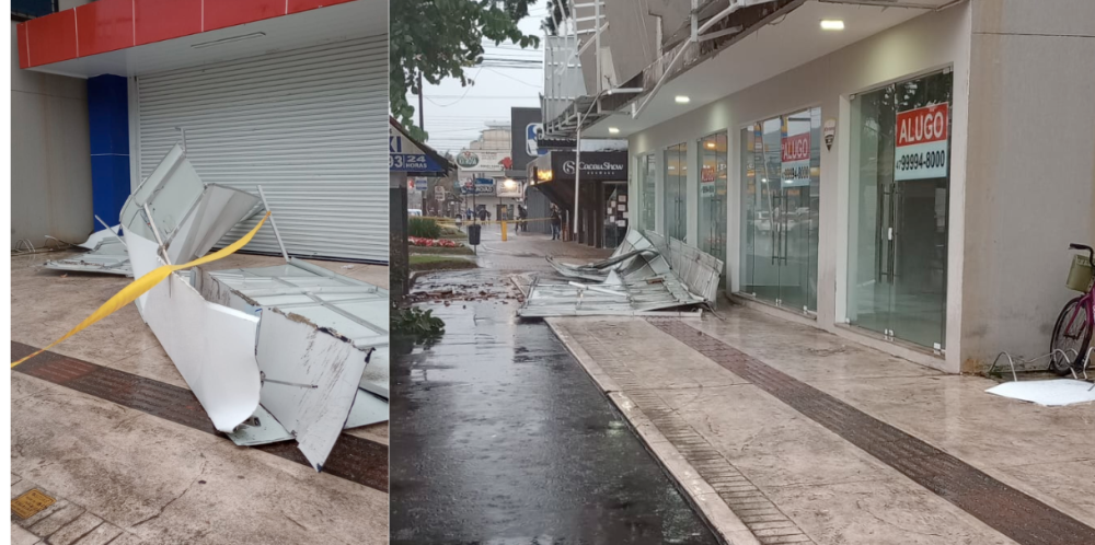 Marquise de prédio cai e atinge duas pessoas em Balneário Camboriú