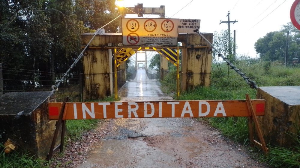 Ponte Pênsil do Warnow em Indaial é interditada