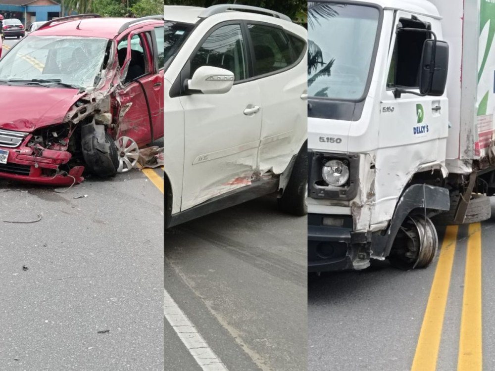 Três veículos se envolvem em acidente na SC-412, entre Pomerode e Blumenau