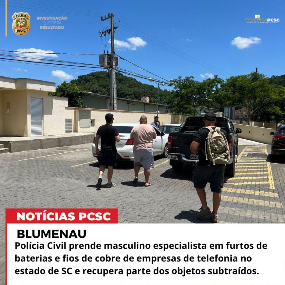 Vídeo: Homem 'especialista' em furto de baterias e fios de cobre é preso em Blumenau