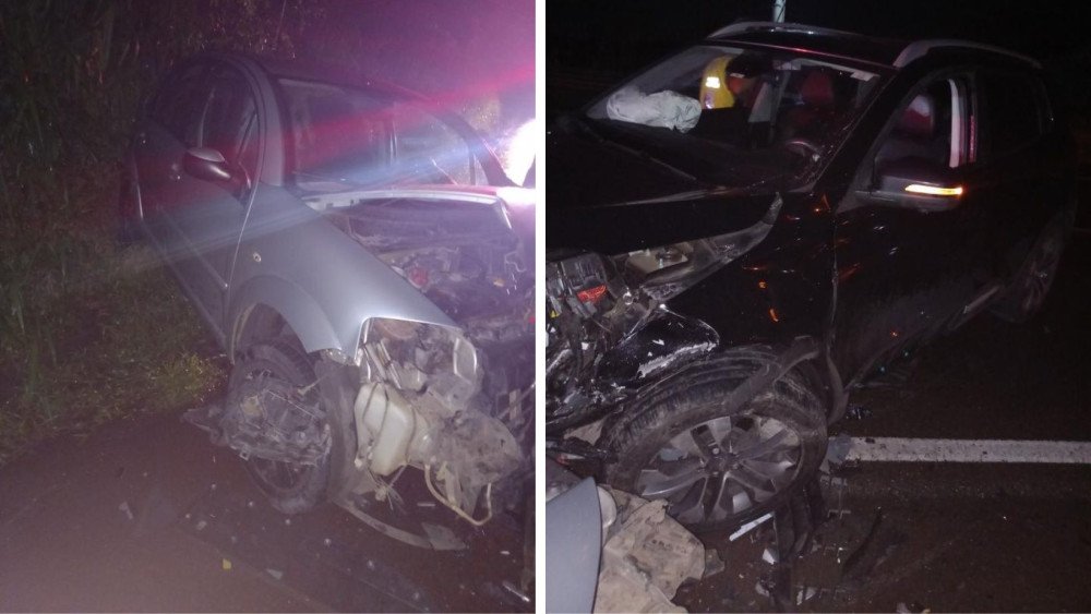 Batida frontal entre dois carros deixa uma pessoa com ferimentos em Itajaí