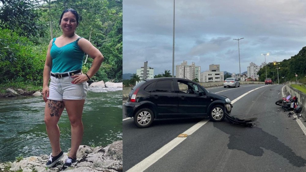 Mulher que foi atingida por carro na contramão em Blumenau morre após dias internada no hospital