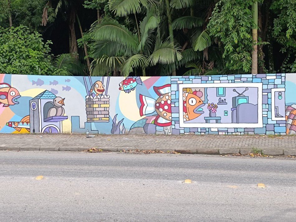 Blumenau ganha novo painel artístico urbano no bairro Salto; veja fotos
