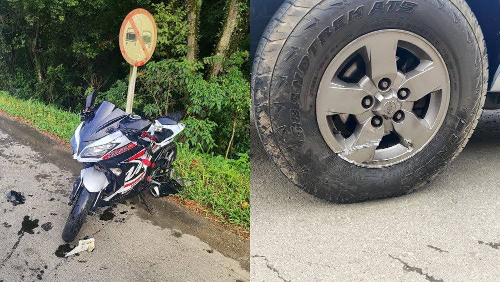 Batida entre carro em moto deixa uma pessoa ferida em Agronômica