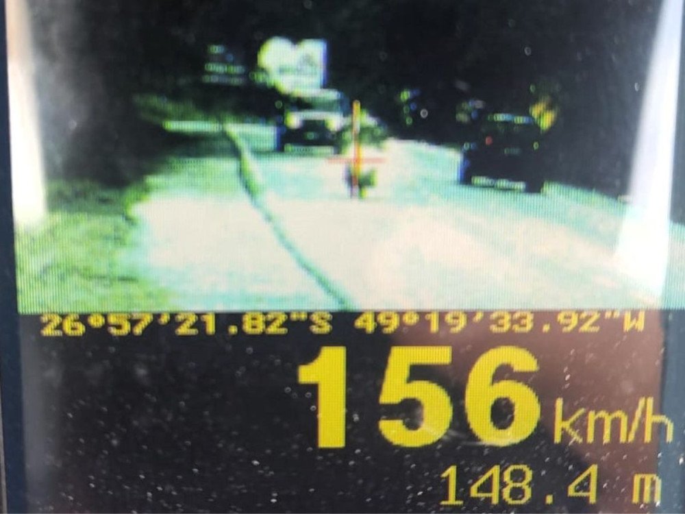 PRF flagra motociclista a 156 km/h na BR-470