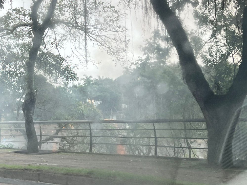 Vídeo: Fogo na Beira Rio chama atenção de blumenauenses nesta terça-feira
