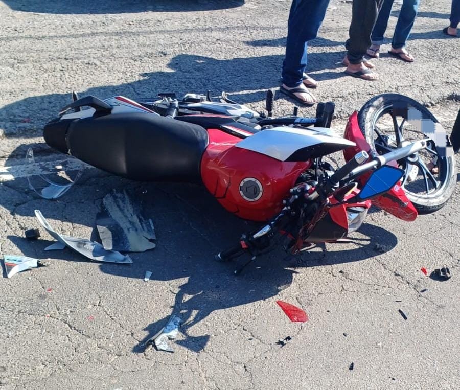 Motociclista fica ferido após acidente na SC-114 em Taió