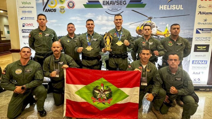 Operadores aerotáticos da Polícia Militar de SC vencem competição nacional de tiro policial