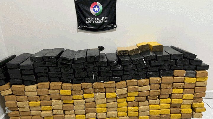 190 kg de maconha são apreendidos pela Polícia Militar em Cunha Porã
