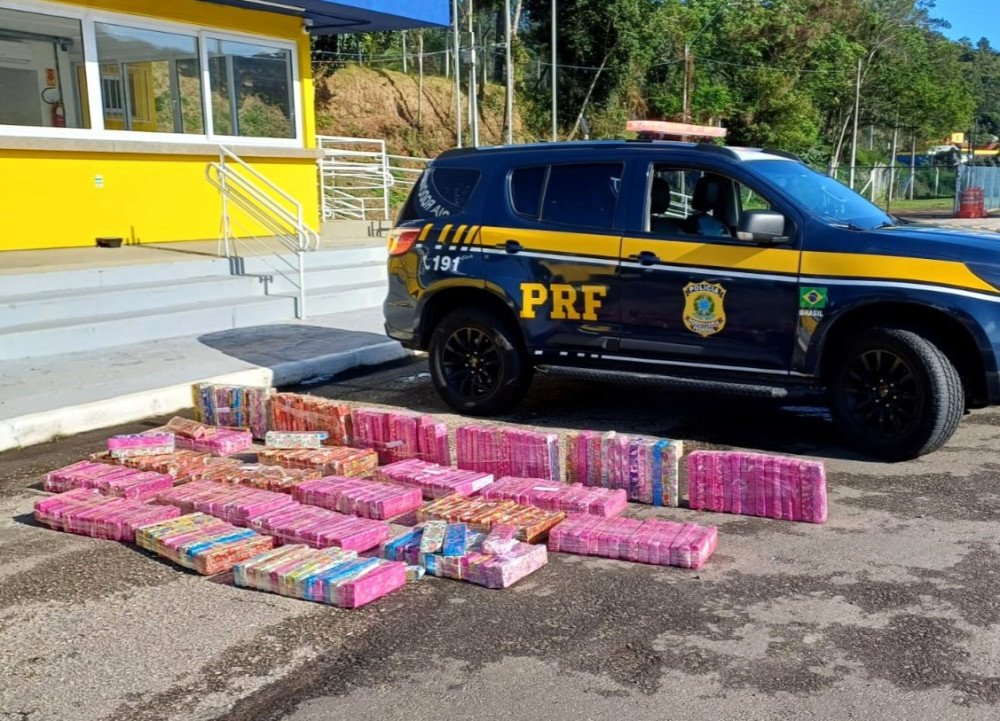 PRF apreende 250 kg de maconha na BR-101 em Paulo Lopes