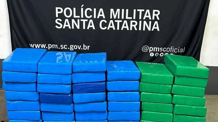 Polícia Militar apreende 98 kg de cocaína durante operação em Orleans