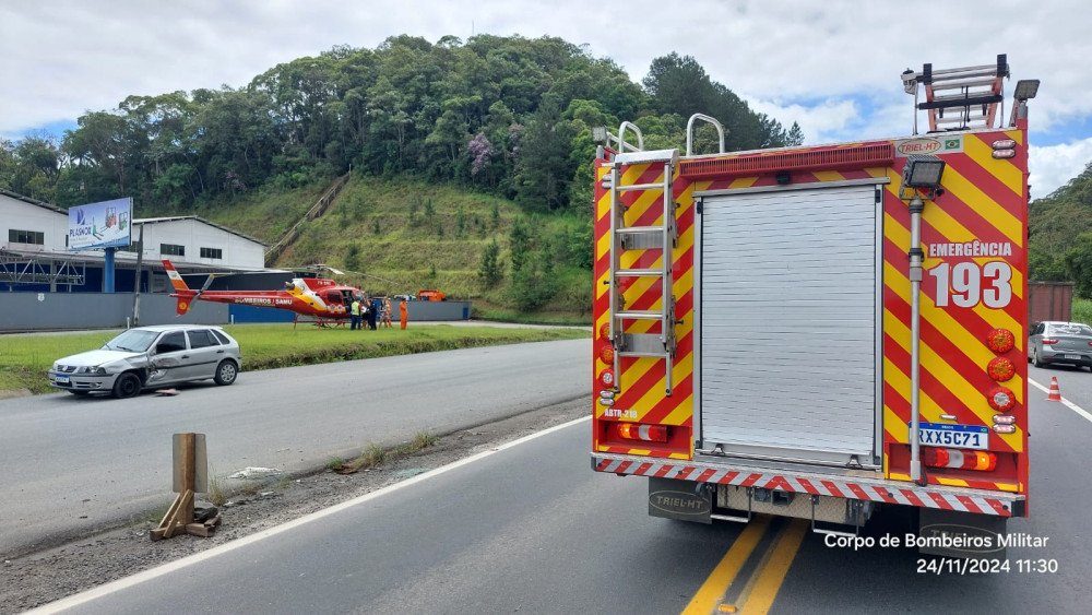 Motociclista morre em grave acidente de trânsito na BR-470, em Blumenau