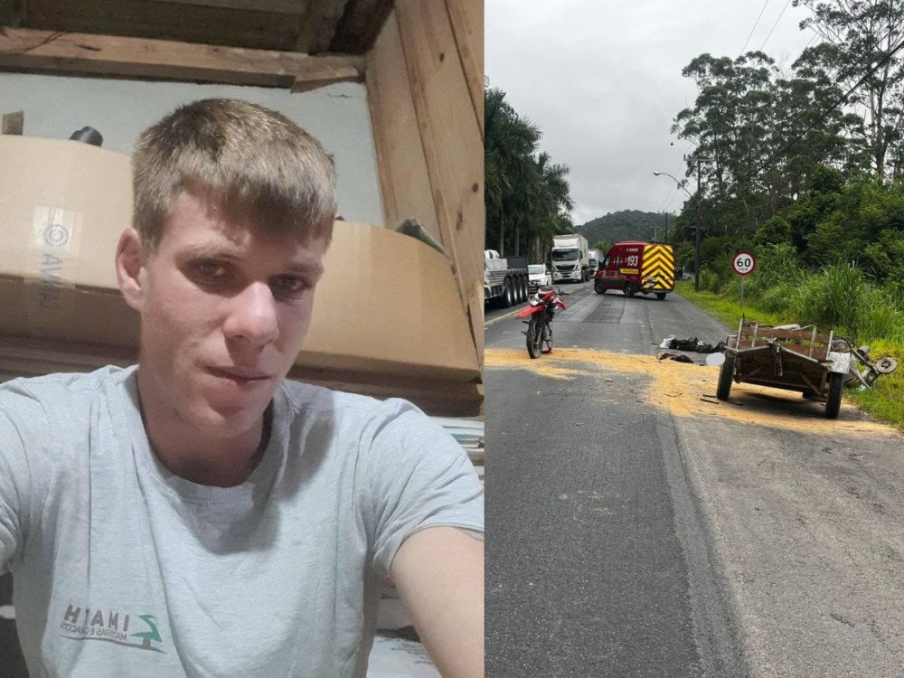 Jovem que morreu após carretinha se soltar de carro na BR-470, em Apiúna, é identificado