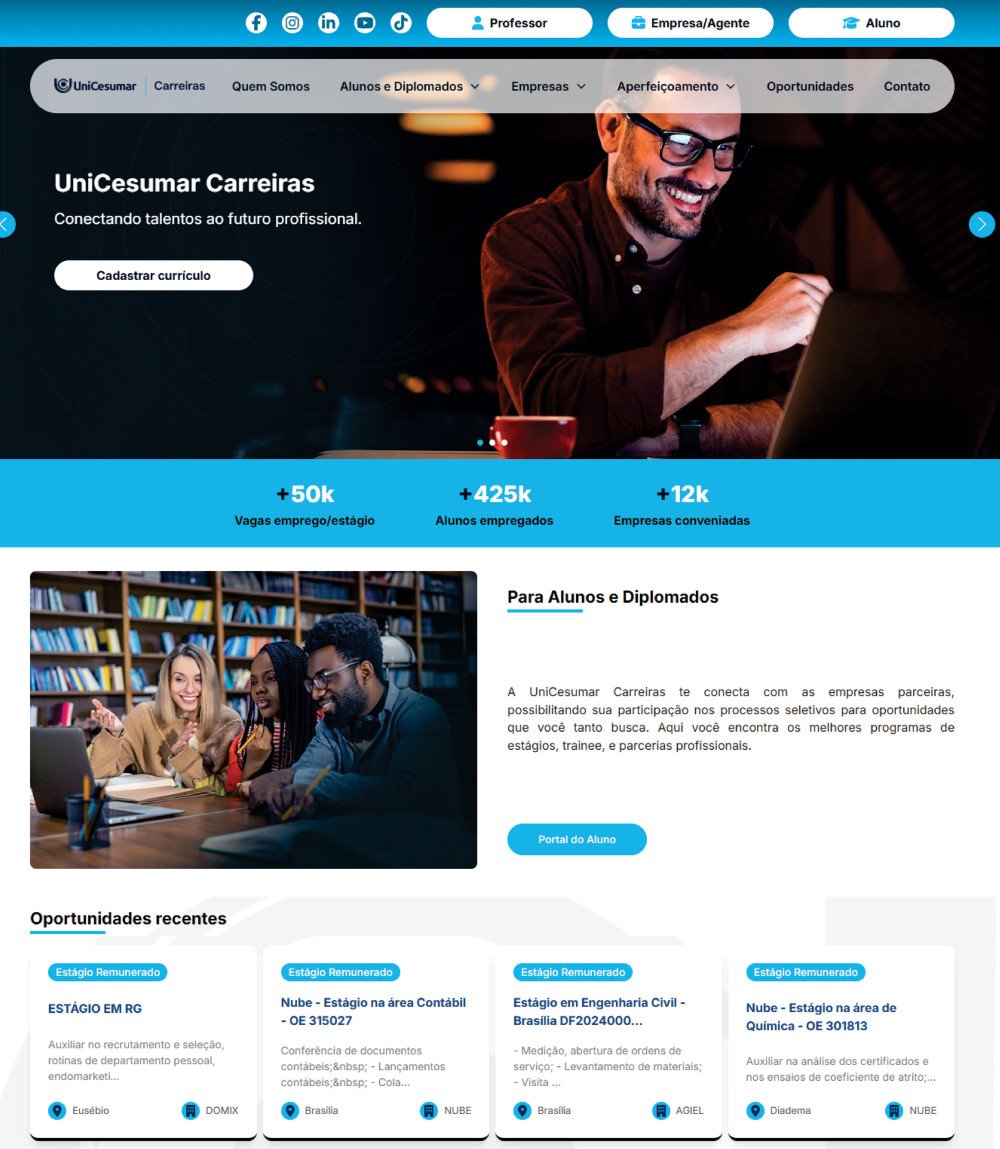 Unicesumar conecta empresas e alunos para oportunidades de carreira em 2025 
