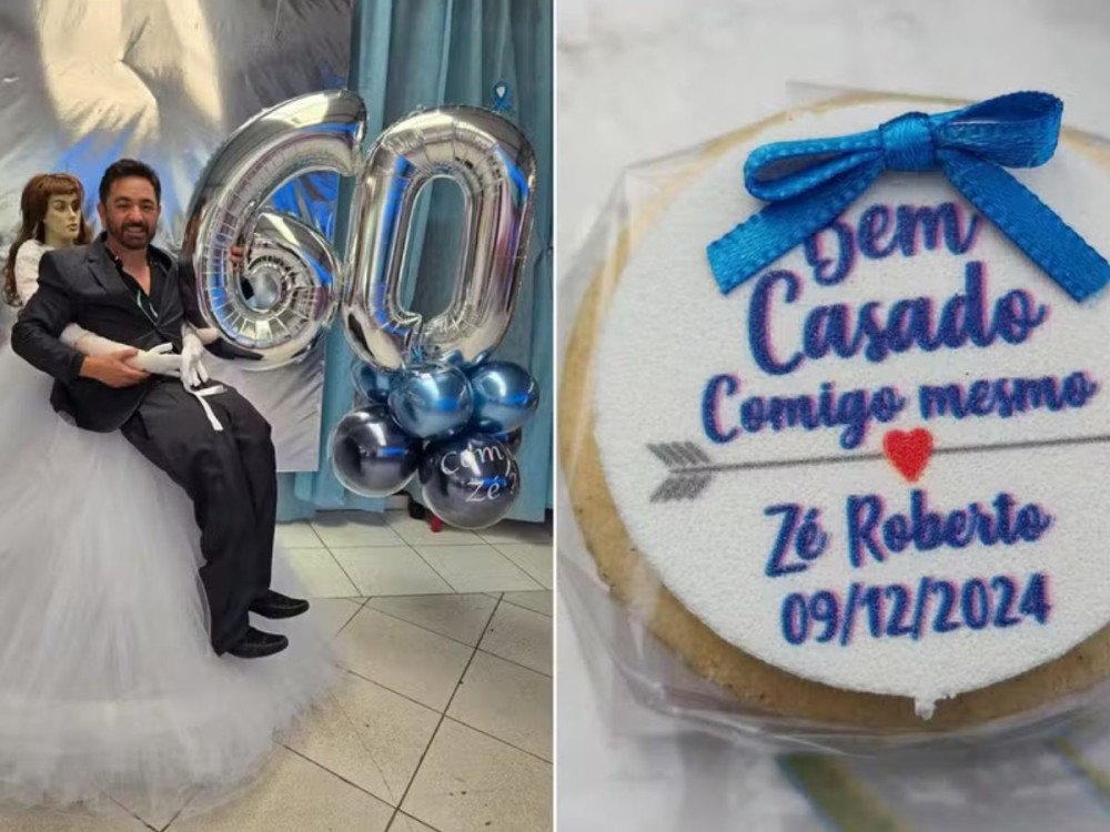Em Minas Gerais, homem surpreende convidados de aniversário com uma cerimônia surpresa de casamento consigo mesmo