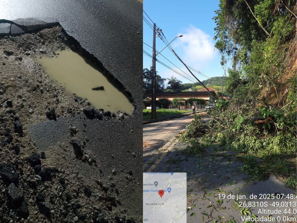 Defesa Civil de Gaspar registra seis ocorrências neste sábado