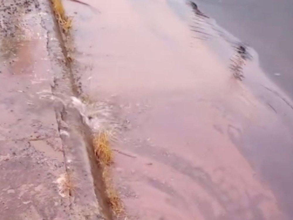 Vídeo: Moradores registram vazamento de água no bairro Fortaleza, em Blumenau