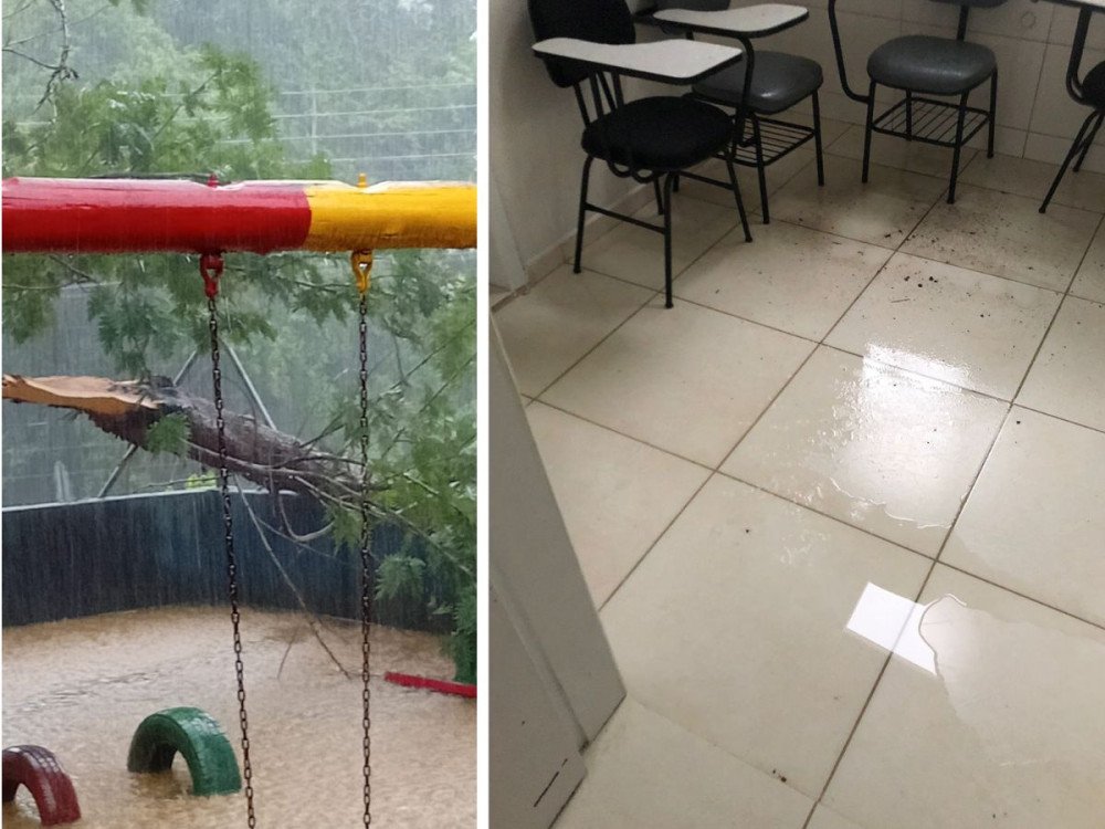 Com ventos de 80 km/h, temporal causa estragos em Rio do Sul