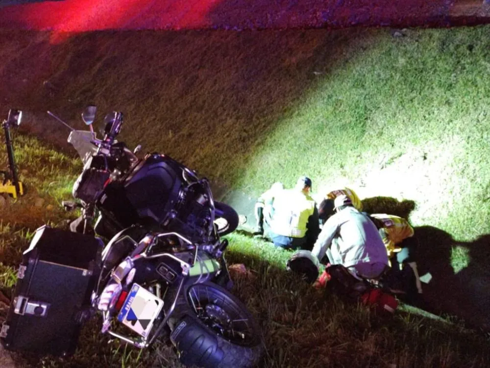 Motociclista fica ferido após acidente na BR-470 em Gaspar