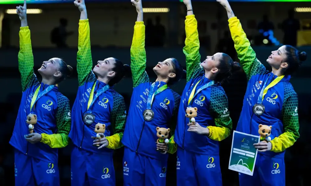 Mundial de Ginástica Rítmica: Brasil conquista prata inédita no conjunto geral