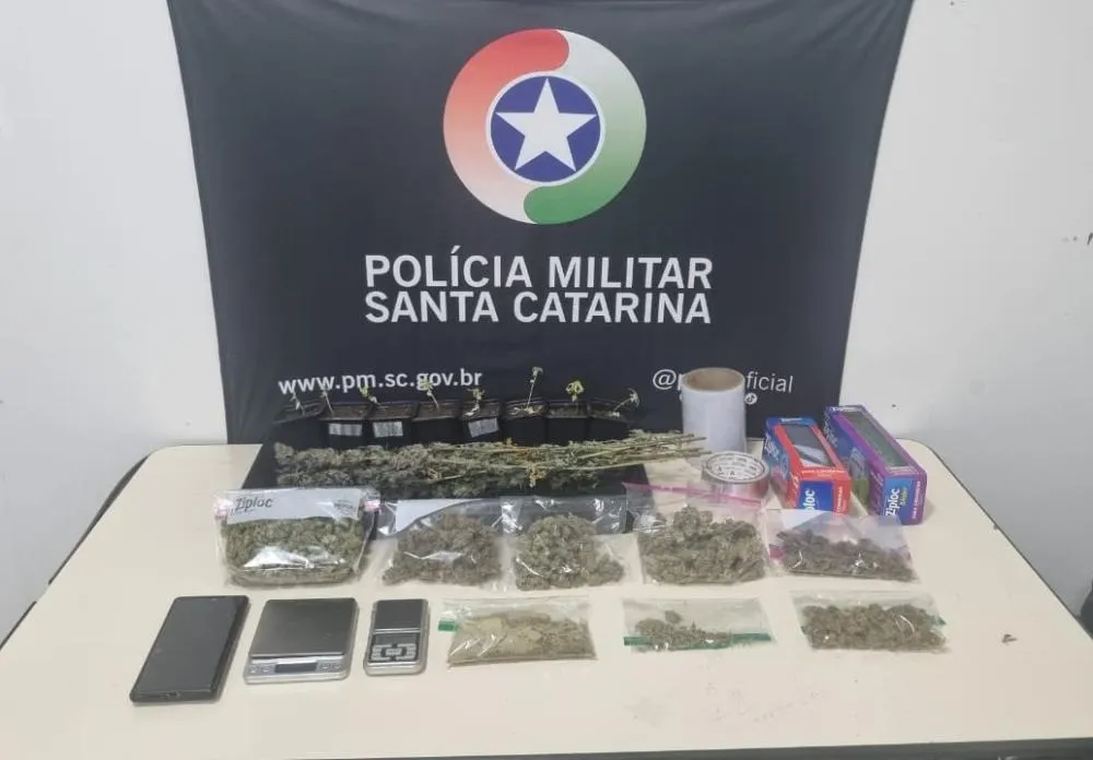 Polícia Militar encontra cultivo de maconha em apartamento durante ocorrência em Blumenau