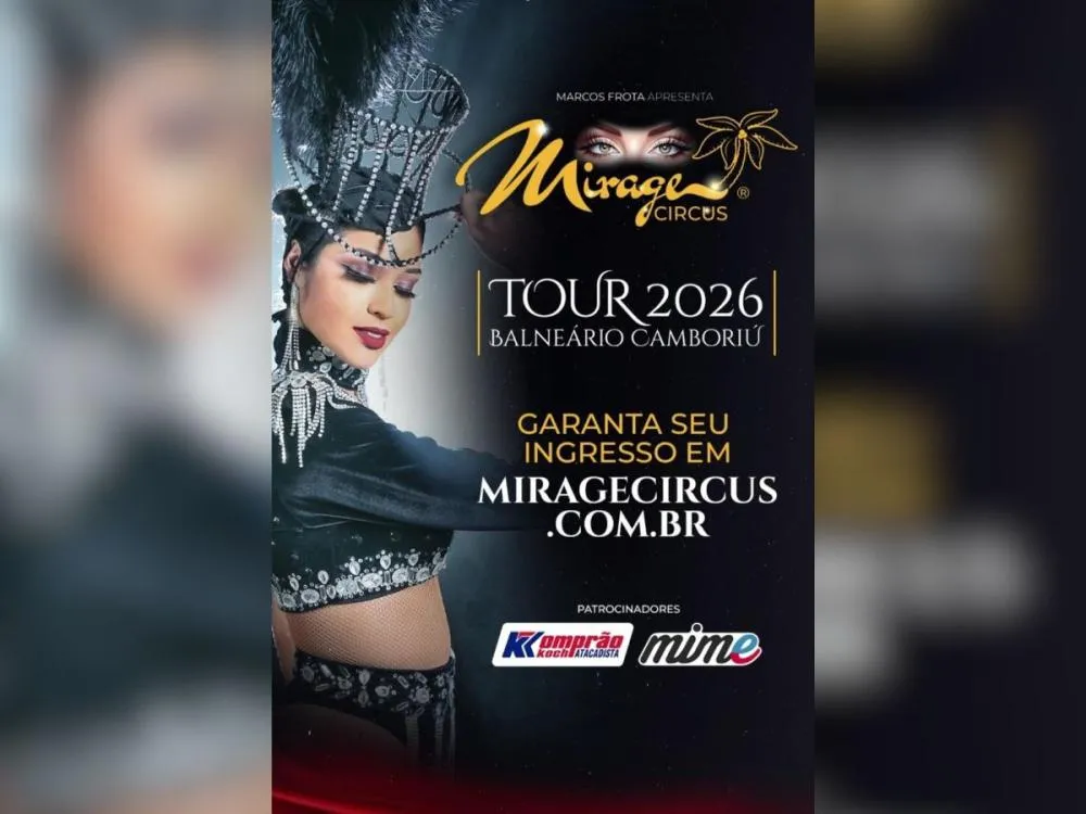 Postos Mime anunciam parceria com o Mirage Circus na abertura da turnê 2026 em Balneário Camboriú