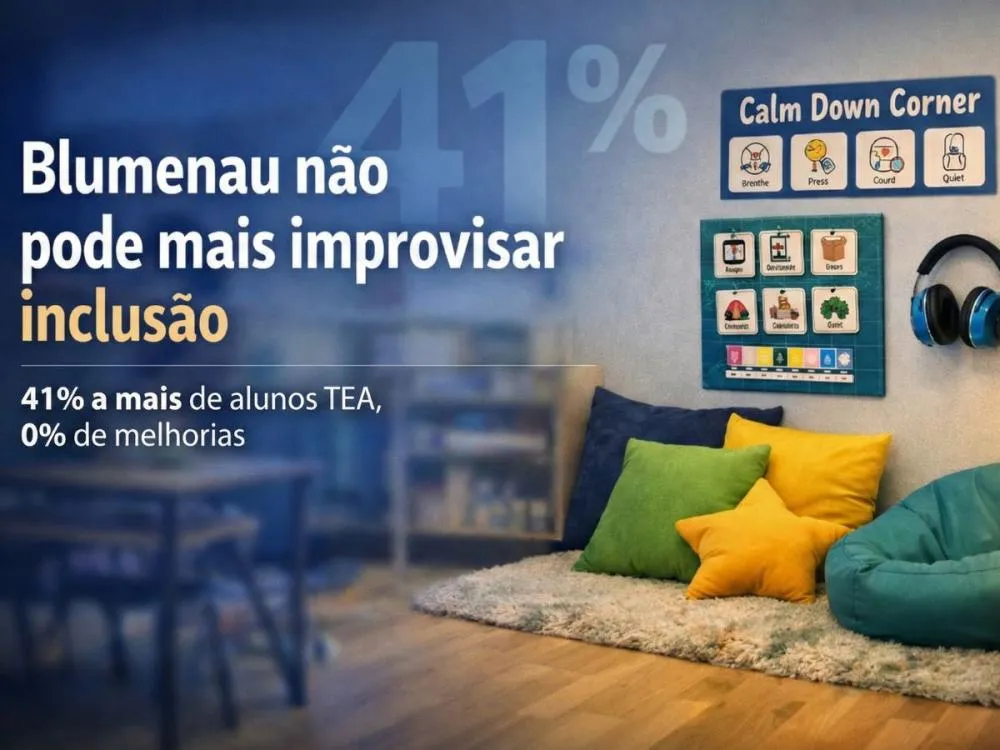 Blumenau não pode mais improvisar inclusão de alunos autistas; 41% a mais de alunos TEA, 0% de preparo 