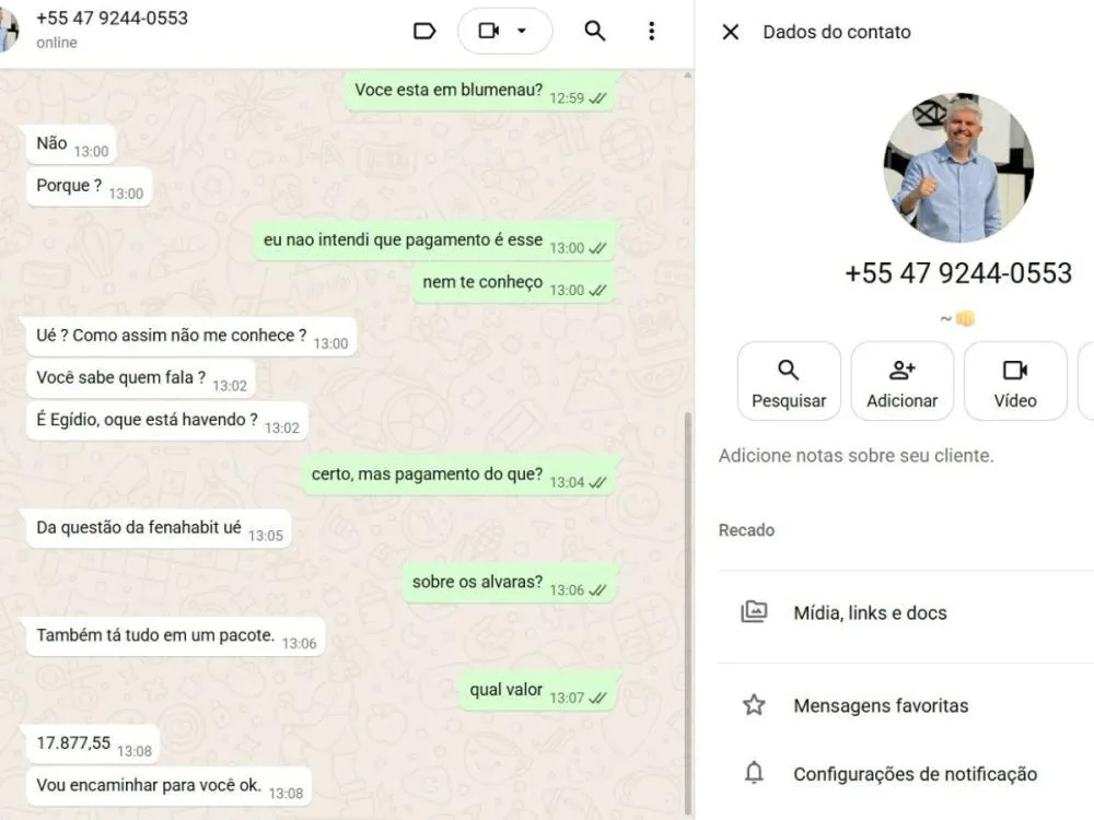 Prefeitura alerta para golpe com uso do nome do prefeito de Blumenau