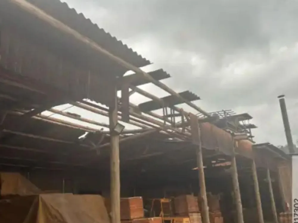 Temporal com ventos intensos destelha casas e empresas em Lontras