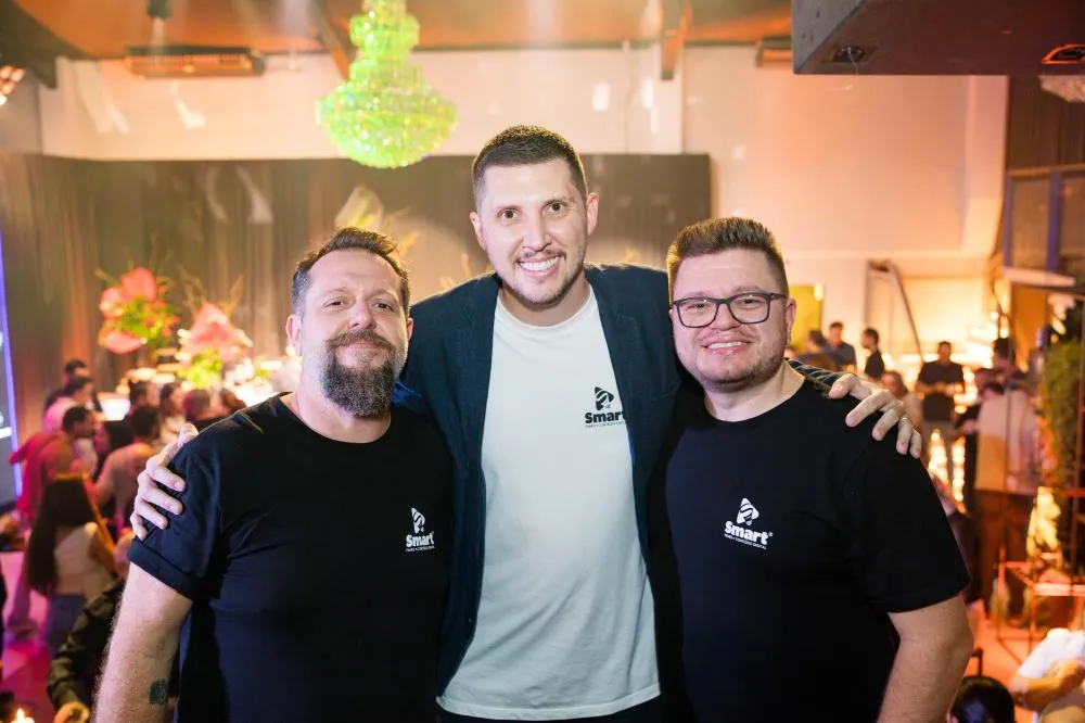 Gustavo Bilinski, Fernando Jader Mantau e Rafael Oecksler, os sócios da Smart Filmes Fotos: DZ Fotografia