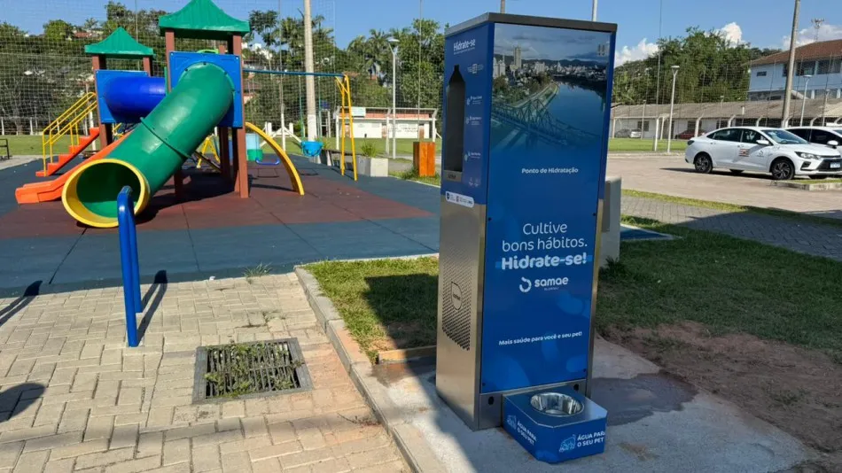 Blumenau ganha novos bebedouros inteligentes em praças e espaços públicos; veja onde ficam