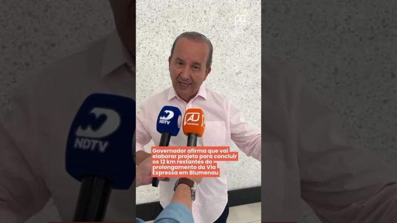 Governador afirma que vai elaborar projeto para concluir os 12 km restantes do prolongamento da Via Expressa em Blumenau