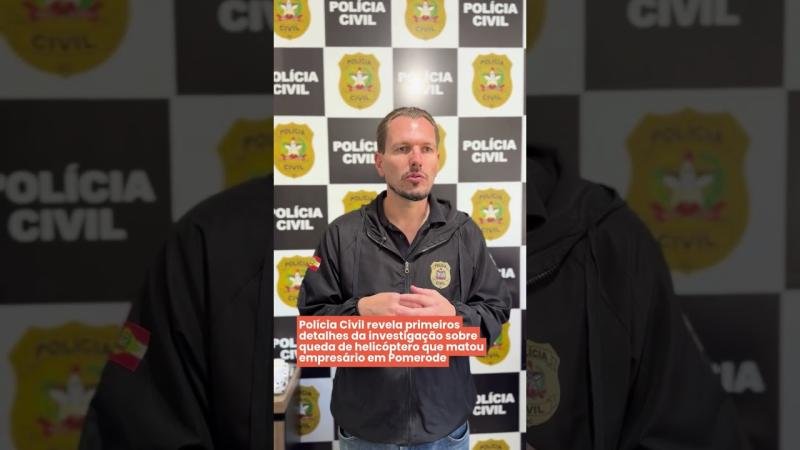 Vídeo: Polícia Civil revela primeiros detalhes da investigação sobre queda de helicóptero que matou empresário em Pomerode