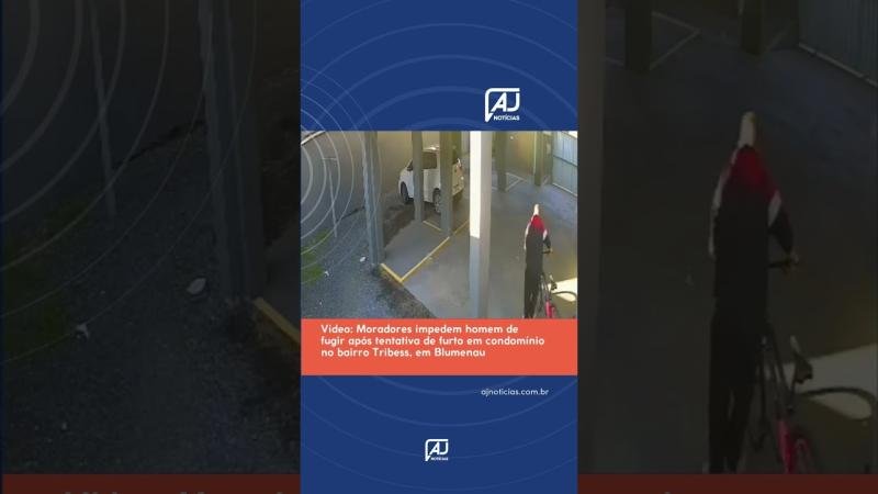 Vídeo: Moradores impedem homem de fugir após tentativa de furto em condomínio no bairro Tribess, em Blumenau
