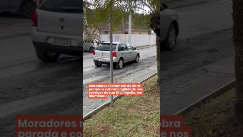 Moradores reclamam de obra parada e cobram agilidade nos serviços da rua Divinópolis, em Blumenau