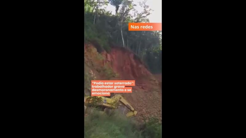 “Podia estar soterrado”: trabalhador grava desmoronamento e se emociona