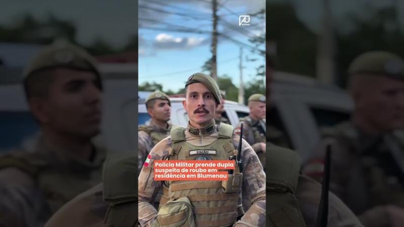 Polícia Militar prende dupla suspeita de roubo em residência em Blumenau