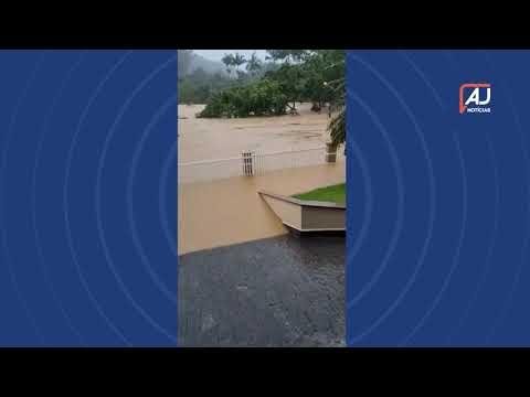 Luiz Alves registra alagamentos após fortes chuvas nesta segunda-feira