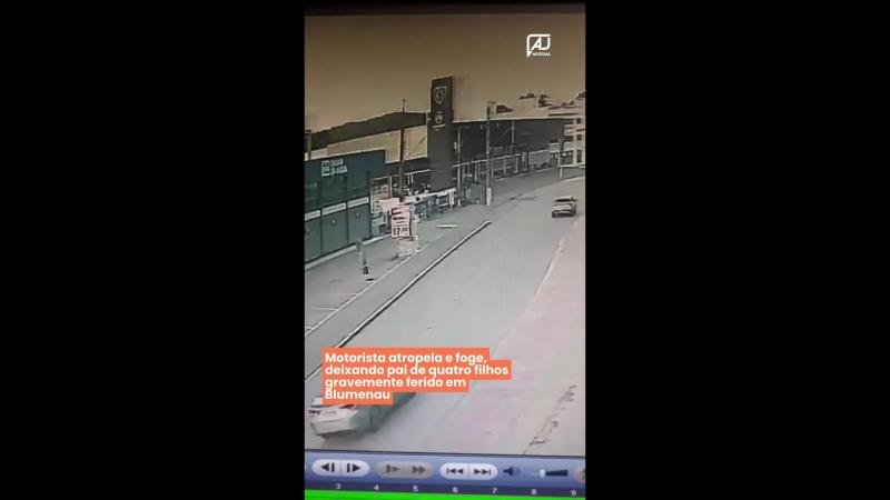 Motorista atropela e foge, deixando pai de quatro filhos gravemente ferido em Blumenau