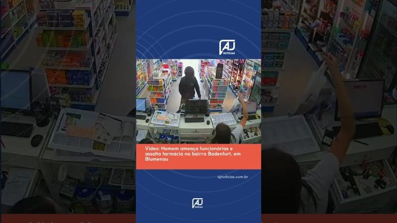 Vídeo: Homem ameaça funcionárias e assalta farmácia no bairro Badenfurt, em Blumenau